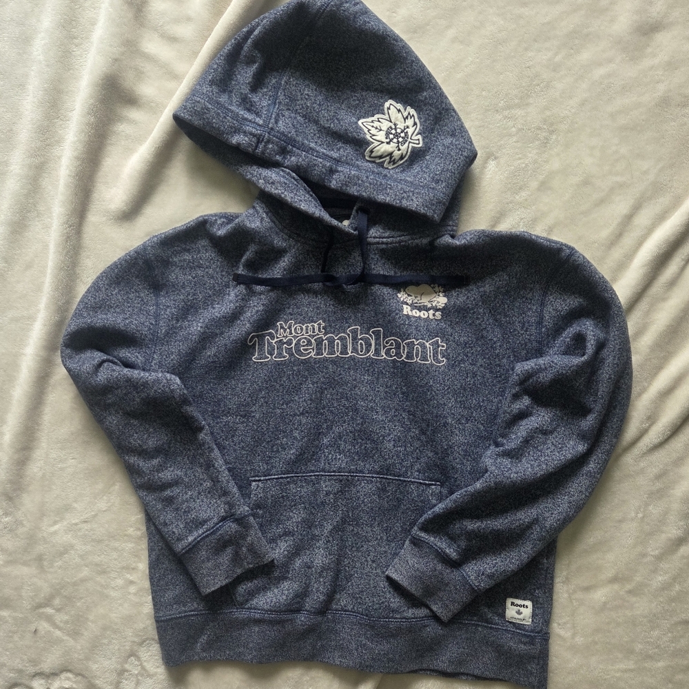 Roots Navy Hoodie with Embroidered Logo